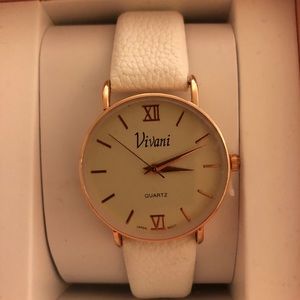 New! Vivani Watch - Rose gold with white band